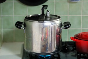 今回は圧力鍋で5分